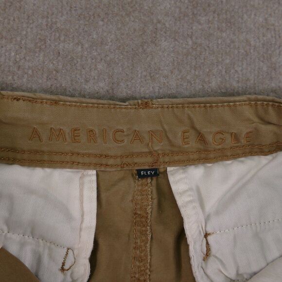 American Eagle Cargo Shorts 30 Classic Fit Flex Stretch Brown Pockets - Picture 11 of 15
